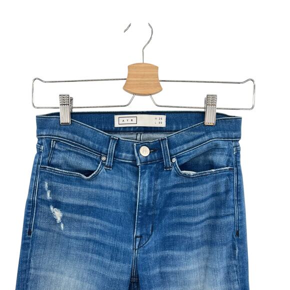 Ayr Skinny Jeans Distressed Denim Stretch Medium Wash Blue Size 25 x 30 - Picture 3 of 14